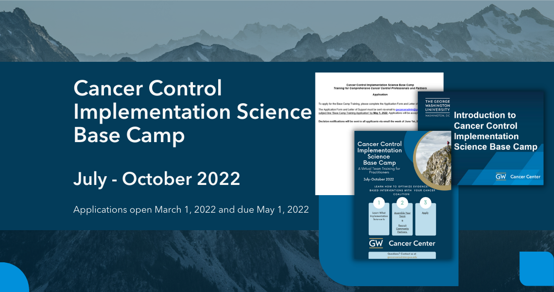 Cancer Control Implementation Science Base Camp application opens March 1, 2022